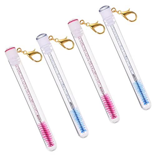 NIYANGLE 4 Stück Teiliges Eyelash Brush Tubes mit Schlüsselanhänger Mascara Fläschchen Wimpernbürsten für Makeup für Professionelle Anwendungen und Persönliche Nutzung Ergonomisches von NIYANGLE