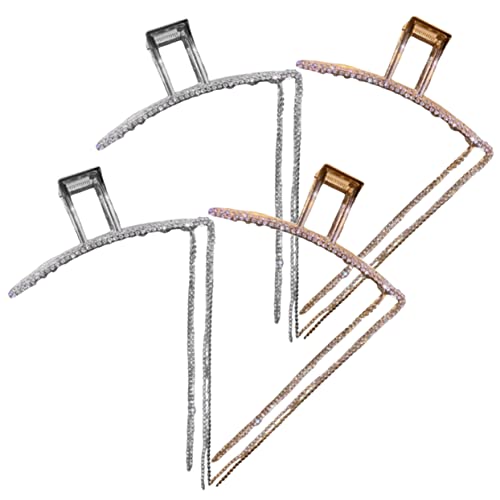 NIYANGLE 4 Stück Teiliges Glitzernde Haarklammern mit Ketten Quasten Mittlere Haarspangen für Dickes Haar Schonend und Stilvoll Vielseitig für Damen und Mädchen Geeignet für Alltag und von NIYANGLE