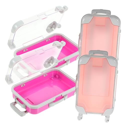 NIYANGLE 4 Stück Teiliges Tragbares Kosmetikkoffer Leichtes Strapazierfähiges Makeup Case Kompakter Mini Koffer für Reisen Stilvoller Schmink Organizer Robust und Praktisch von NIYANGLE