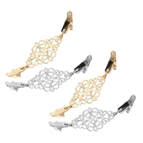 NIYANGLE 4 Stück Teiliges Vintage Strickjacken Clips Zinklegierung Schalklammern für Damen Vielseitige Modebroschen Fixieren von Pullovern Cardigans und Schals Reisetauglich und Langlebig von NIYANGLE