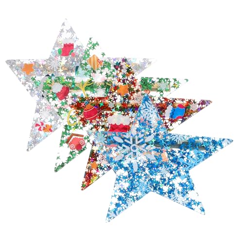 NIYANGLE 4 Stück Teiliges Weihnachts Haarklammern für Damen Unregelmäßige Stern Haarspangen Festliche Haaraccessoires für Weihnachtszeit aus Robustem und Gefertigt von NIYANGLE