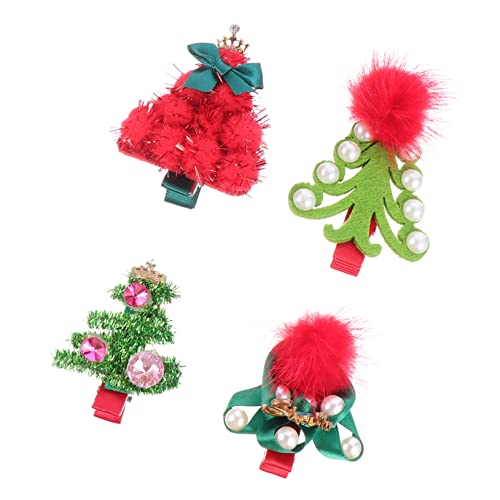 NIYANGLE 4 Stück Teiliges Weihnachts Haarspangen mit Klassischen Mustern Langlebig und Bunte Festliche Haarklammern Modisch und für Damen und Weihnachtsdeko Accessoires von NIYANGLE