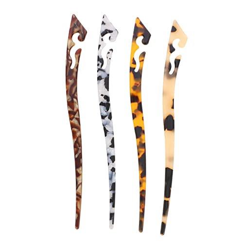 NIYANGLE 4 Stück Vintage Haarstäbchen aus Acetat Chinesische Haarnadeln für Duttfrisuren Retro Haarschmuck für Mittellanges und Dickes Haar für und Mädchen von NIYANGLE