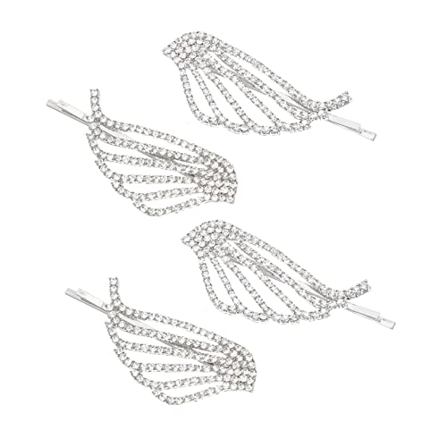 NIYANGLE 4stücke Flügel Haarspangen Mit Strass-verzierungen Haarnadel Für Mädchen Alltags-tauglicher Haar-accessoire Für Verschiedene Frisuren von NIYANGLE
