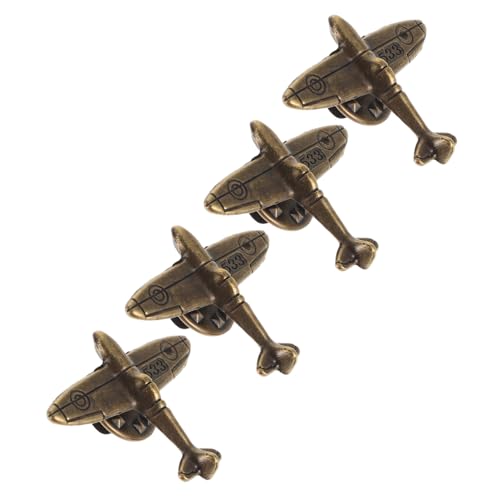 NIYANGLE 4 Süße Flugzeug Anstecknadeln Flugzeug Brosche Anstecknadel Revers Rucksack Hut Abschluss Reisebrosche Schmuck Für Rucksack Hemd Tasche Zubehör Dunkelbraun von NIYANGLE