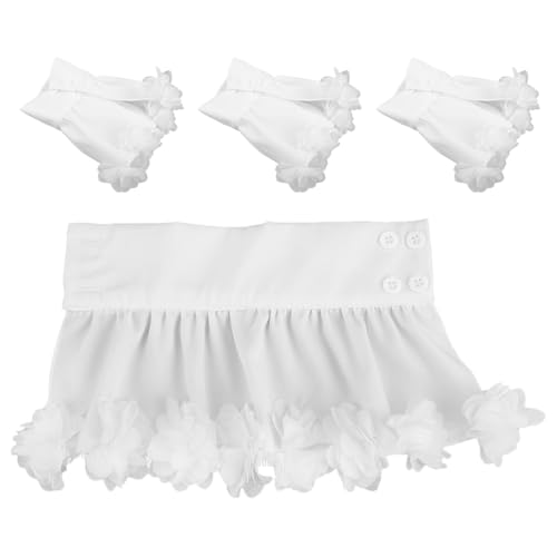 NIYANGLE 4-teilige Spitzen-Handgelenkmanschetten: Abnehmbare Kunst-Handgelenkmanschetten im französischen Design – weiche Chiffon-Manschettendekoration – ideal für Lagen-Outfits von NIYANGLE