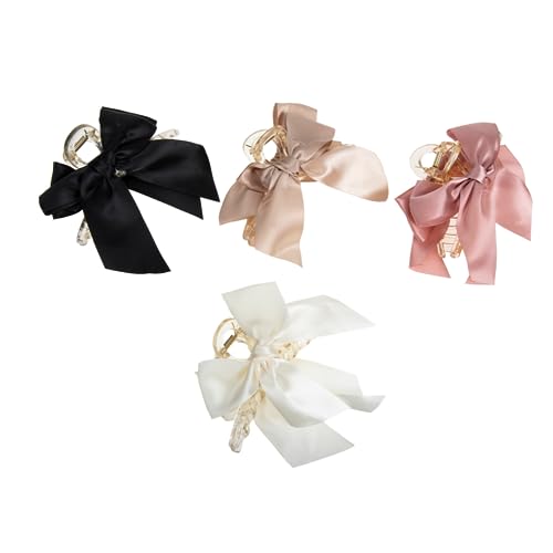 NIYANGLE 4Stücke Bogenknoten Haarklammern für Damen Haarschmuck mit Kopfbedeckung für Dickes oder Haar Vielseitig Einsetzbar für Besondere Anlässe von NIYANGLE