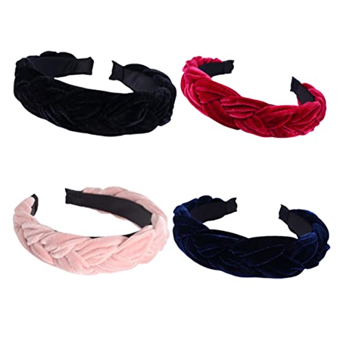NIYANGLE 4stücke Flannelette Kreuz-haarreifen Für Damen Und Haarbänder Mischfarben Für Flechtfrisuren Modisches Accessoire von NIYANGLE