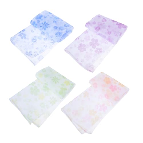 NIYANGLE 4stücke Nylon Duschtücher Familie Duschtücher Lange Streifen Zurück Peeling Handtücher Umweltfreundlich Geschmeidig Reinigungskraft Leicht Verstauen von NIYANGLE