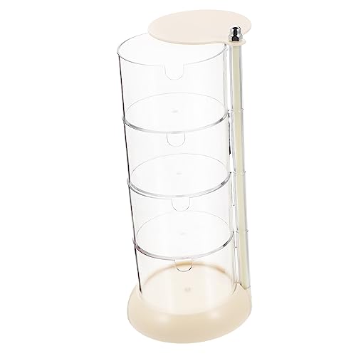 NIYANGLE 4stufe Kosmetik Schwamm Organizer Drehbarer Aufbewahrungsbehälter Für Make-up Schwämme Staubgeschützter Kosmetik Sponge Praktischer Schminktisch Organizer Für Schlafzimmer Und von NIYANGLE