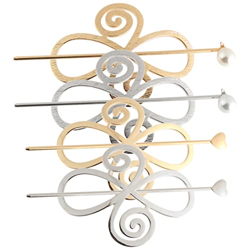 NIYANGLE 4sätze Haarstab-clip Als Haarspange Mit Stab Haarknoten-accessoires Für Damen Aus Dutt-clips Für Dickes Haar Haar-accessoires Für Mädchen Für Hochsteckfrisur von NIYANGLE