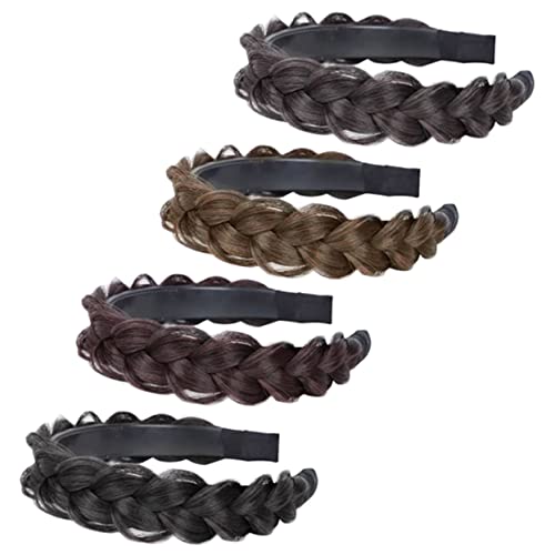 NIYANGLE 4stücke Braid Design Haarband Mit Perücke Leichte Kopfbedeckung Für Mädchen Für Tägliche Styles Und Kostümpartys Natur von NIYANGLE