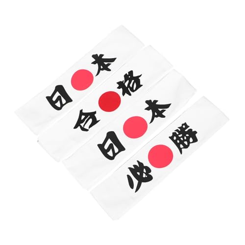NIYANGLE 4stücke Hachimaki-haarband Bedrucktes Japanisches Stirnband Aus Atmungsaktivem Stoff Sport Training Team-events Und Cosplay Bequem Und Wiederverwendbar von NIYANGLE