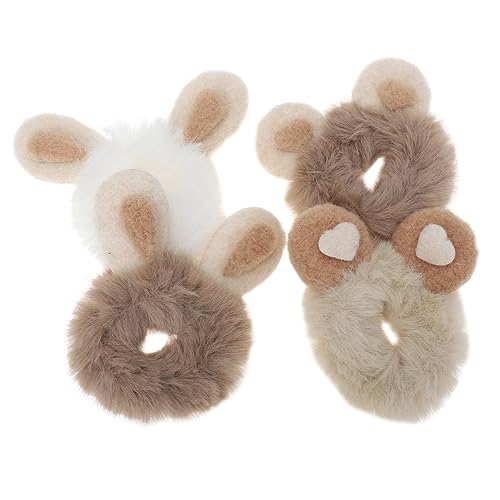 NIYANGLE 4stücke Häschenohr Haarringe Mädchen Pferdeschwanz Haargummis Outdoor Haar Scrunchy Krawatten von NIYANGLE