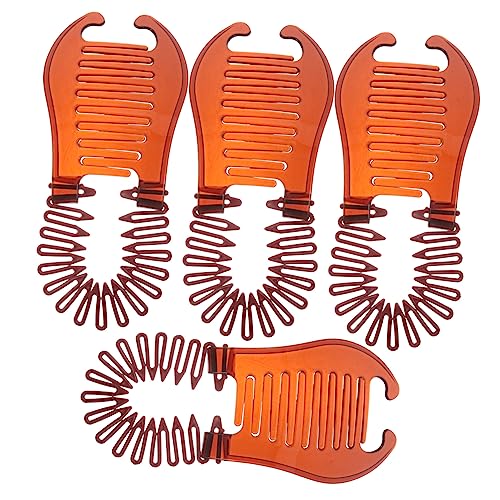 NIYANGLE 4stücke Ineinandergreifende Bananenkämme Haarspange Zopfwerkzeug Flexibler Haarkamm Für Frauen Haarstyling-tool Einfach Zu Handhaben Und Tragbar von NIYANGLE