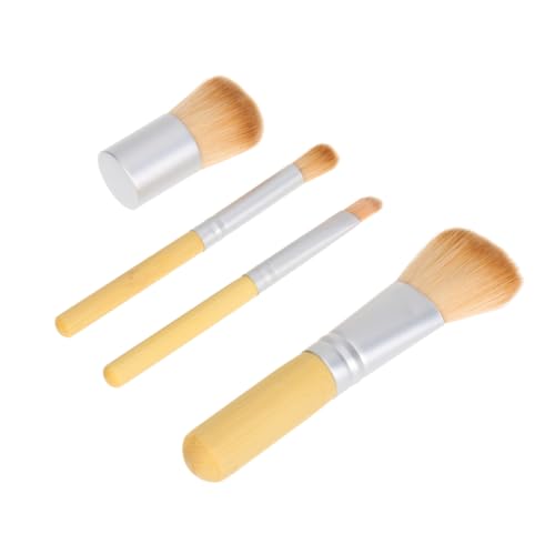 NIYANGLE 4stücke Kosmetikpinselset Mit Professionellen Make-up-pinseln Aus Borsten Und Bambusgriffen Inklusive Leinensack Für Damen Puder-auftragen von NIYANGLE