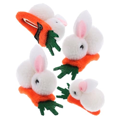 NIYANGLE 4stücke Plüsch Hase Haarspangen Mit Karotten-design Für Niedliche Haarschmuck-accessoires Für Ostern Und Kostümpartys Geeignet Für Mädchen Mit Feinem Oder Dickem Haar von NIYANGLE