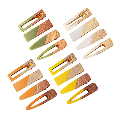 NIYANGLE 4stücke Acryl Haarspangen Schlichte Haarnadeln Aus Holz Retro Bobby Pins Für Frauen Und Mädchen Stilvolle Haarspangen Für Alltag Und Partys von NIYANGLE