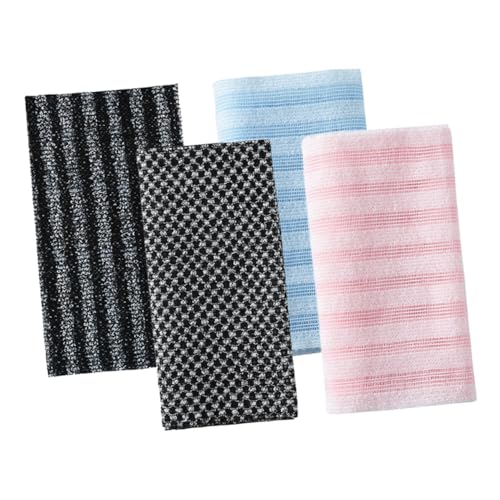 NIYANGLE 4stücke Rückenpeeling Für Dusche Körperpeelingtücher Rückenschrubber Für Männer Peeling-duschtuch Duschtücher Für Körper Badetücher Rückenpeeling von NIYANGLE