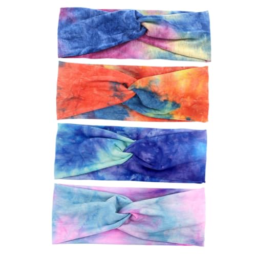NIYANGLE 4stücke Sport Stirnbänder Für Damen Elastische Fitness Und Yoga-haarbänder Hochwertige Schweißabsorbierende Kopfbedeckung Farben Peacock Für Workout Und Gym von NIYANGLE