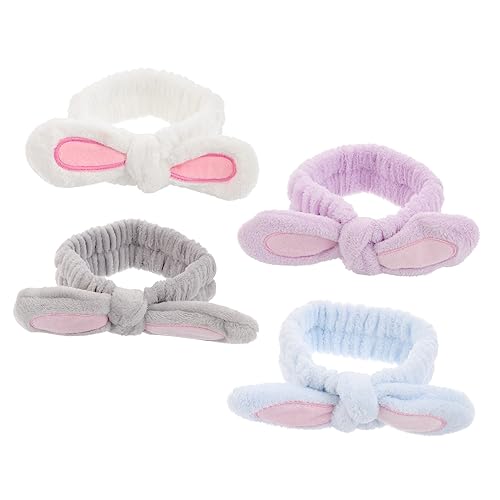 NIYANGLE 4stücke Teiliges Ear Haarband Für Damen Atmungsaktive Und Verstellbare Waschhaarbänder Für Sport Make-up Und Yoga von NIYANGLE