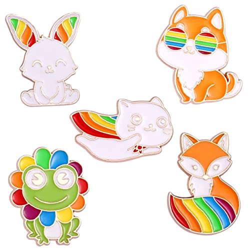 NIYANGLE 5 Stück Bunte Cartoon Tier Broschen aus Langlebiger Leichte Dekorative Anstecknadeln für Kleidung Taschen und Hüte Accessoires für Damen und Mädchen von NIYANGLE