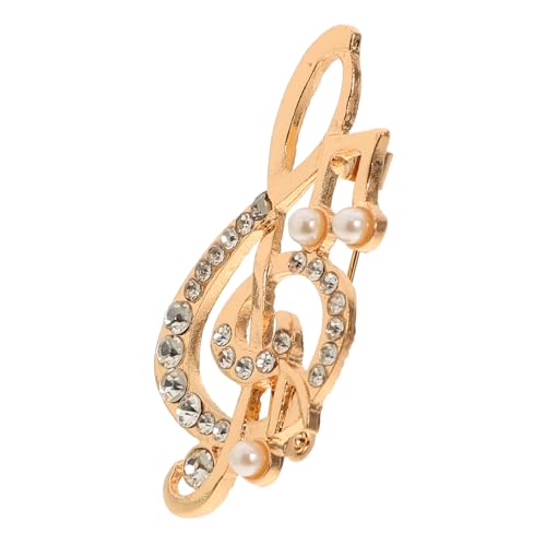 NIYANGLE 5 Stück Damen Brosche mit Perlen und Musiknoten Stabile Metalllegierung Vielseitige Anstecknadel für Jacken Pullover Taschen und Schals Eleganter Langlebig und Sicher für Alltag von NIYANGLE