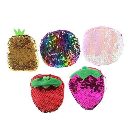 NIYANGLE 5stücke Teiliges Bunter Reißverschluss-münzbeutel Mit Tragbare Geldbörse Für Kleingeld Schlüssel Und Für Alltag Und von NIYANGLE