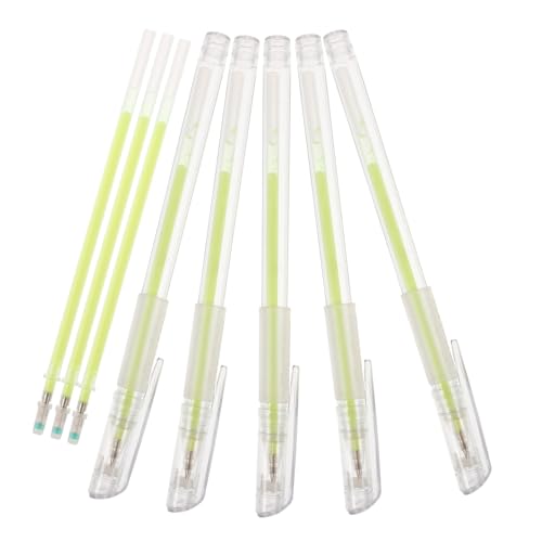 NIYANGLE 5stücke Weißer Augenbrauenstift Augenbrauen-gelstift Hautmarkierungsset Mit Grünen Fluoreszierenden Nachfüllstiften Microblading-markierungsstifte Für von NIYANGLE