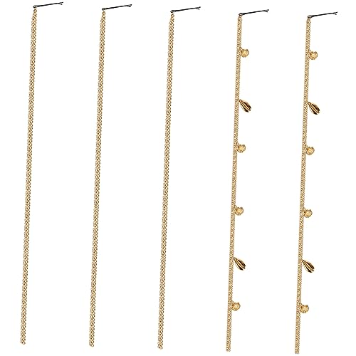 NIYANGLE 5stücke Goldene Haarkette Mit Quaste Für Damen Haarspangen Mit Quaste Für Zöpfe Haarschmuck Für Partys Und Geburtstage Haarverlängerungskette Für Teenager Und Frauen von NIYANGLE
