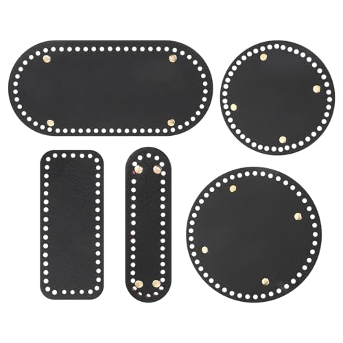 NIYANGLE 5 Stück PU Taschenboden mit Kissenpolster Strapazierfähige Bodenform für Handtaschen Umhängetaschen und DIY Körbe Leicht zu Reinigen Modische Ovale und Runde Formen von NIYANGLE