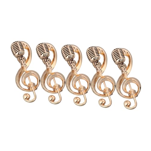 NIYANGLE 5stücke Vintage-mikrofon-brosche Musiknoten-anstecker Metall-schmuck Retro-design Accessoires Für Konzerte Und Partys Für Musikliebhaber Alltagstauglich Stilvoll von NIYANGLE