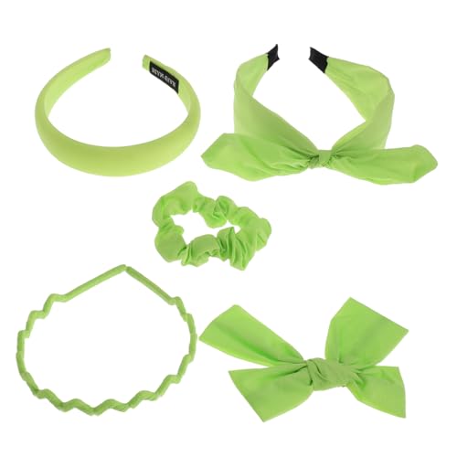 NIYANGLE 5stücke Teiliges Set Haarbänder Für Mädchen Bunte Schleifen-stirnbänder Für Salon Make-up Hautpflege Und Gesichtswäsche Haargummis Und Clips von NIYANGLE