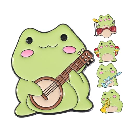 NIYANGLE 5 Stück Teiliges Frosch Broschen aus Langlebiger Metalllegierung Kreative Cartoon Anstecknadeln für Kleidung Taschen Hüte Vielseitige Modeaccessoires für Damen und Herren von NIYANGLE
