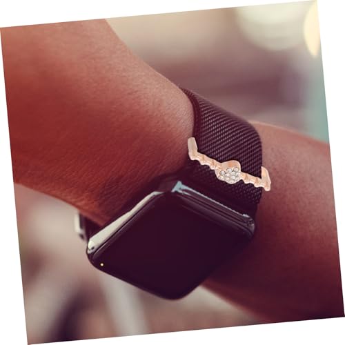 NIYANGLE 5 Stück Teiliges Herz Charms für Uhrenarmband Roségoldene Dekorative Verschlussringe Einfach zu Befestigen Robustes Zubehör für Smartwatch Armband Stilvolles Design für Damen von NIYANGLE