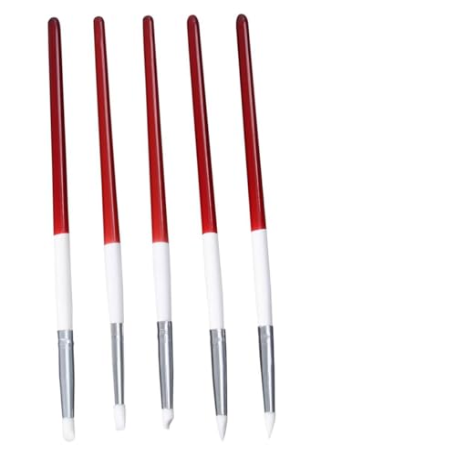 NIYANGLE 5 Stück Teiliges Nagelkunst Skulptur mit Silikonkopf Malwerkzeuge für Effekte für Nageldesigns und Mustergestaltung von NIYANGLE