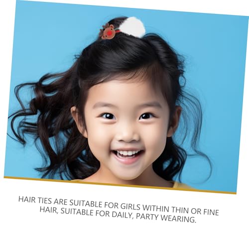 NIYANGLE 5 Stück Teiliges Niedliche Weihnachts Haargummis für Mädchen Elastisch Bunte Ponytail Haarbänder Festliche Haarschmuck Weihnachtliche Farben Geeignet für Dünnes Haar Party und von NIYANGLE