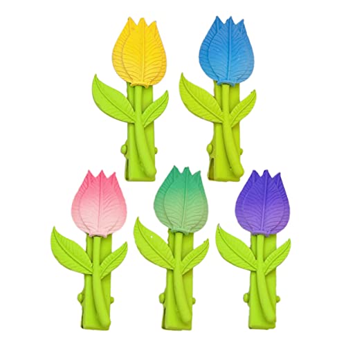 NIYANGLE 5 Stück Tulip Haarstyling Clips Teiliges Farbenfrohe Blumen Haarspangen für Mädchen und Damen Einzigartiges Haarschmuck Accessoire für Kreative Frisuren für und Besondere Anlässe von NIYANGLE