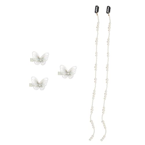 NIYANGLE 5 Stücke Schmetterlinge Haar Kette Clip Haarverlängerung Eleganter Haarschmuck für Damen Einfache Anwendung Geeignet für Alltag und Besondere Anlässe von NIYANGLE
