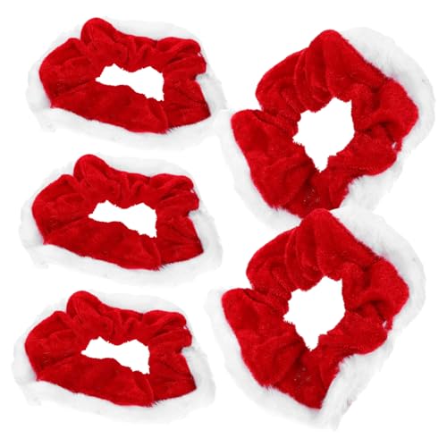 NIYANGLE 5 Teiliges Weihnachts Haargummis aus Weichem Samt Elastische Scrunchy Bänder mit Gutem Dehnbar und Schonend Vielseitig für Damen und Mädchen bei Party und Alltag Geeignet von NIYANGLE