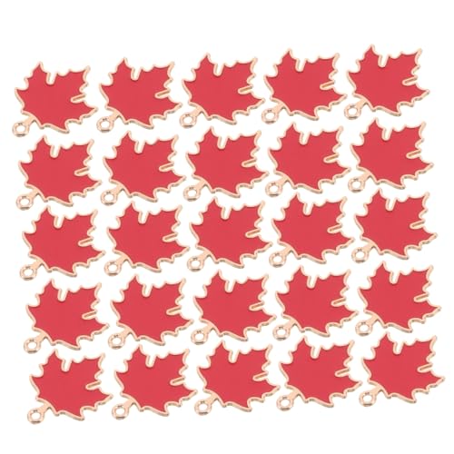 NIYANGLE 50 Stück Ahornblatt -schmuckzubehör Baumblatt-anhänger Herbst Maple Blattbaumanhänger Herbstblätter Schlüsselanhänger Hängende Anhänger -ahornblatt Leaf Charm Legierung Rot von NIYANGLE