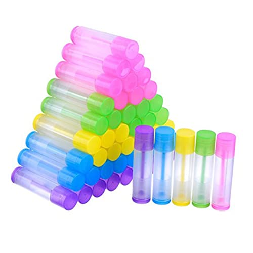 NIYANGLE 50 Stück Leere Lippenstifthülsen Aus Kunststoff 5g Selbstgemacht Lippenbalsam Röhrchen Wiederverwendbare Behälter Für Lippenstift Lippenbalsam Lotion Sticks Für Frauen von NIYANGLE