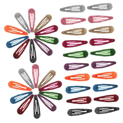 NIYANGLE 50stücke Metall-haarspangen Mit Druckknöpfen Und Glitzer Farben Clip-haarspangen Für Frauen Und Mädchen Passend Für Jede Frisur von NIYANGLE