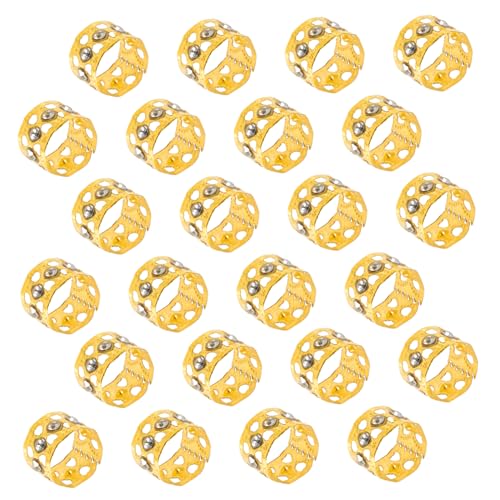 NIYANGLE 50stücke Haar Schmuck Ringe Aus Metall Für Zöpfe Dreadlocks Und Federhaar Mit Polierten Kanten Haar Manschetten Rohre Für Flecht Zubehör von NIYANGLE