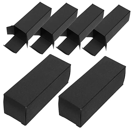 NIYANGLE 50stücke Handgefertigte Papier-lippenstiftverpackungsbox Für Ätherische Öle Robuste Dekorative Halterung Für Und Aufbewahrung Schwarzes Kartonmaterial von NIYANGLE