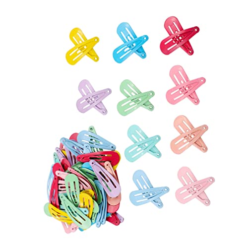 NIYANGLE 50stücke Junge Mädchen Haarspangen Metall Druckknopf Haarspangen Bonbonfarbe Mädchen Haarnadeln von NIYANGLE