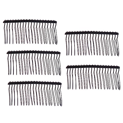 NIYANGLE 5stücke Metall Haarkamm Mit Eingebautem Kamm Haarspange Für Damen Schwarz Einzeln Steckbar Und Befestigbar Haare Clip Für Alltag Und Anlass von NIYANGLE