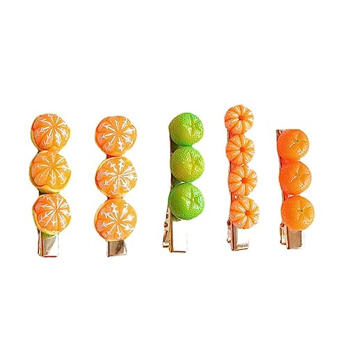 NIYANGLE Haarspange 5 Stück Japanischer Stil Obst Design Orange Frucht Haarnadeln Für Frauen Süßer Haarschmuck Für Partys Und Besondere Anlässe von NIYANGLE