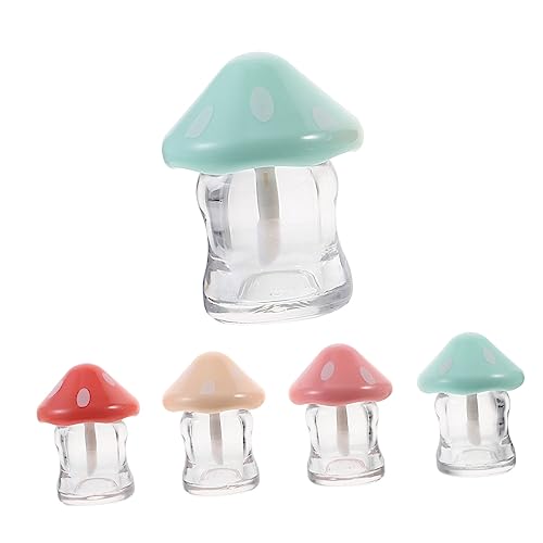 NIYANGLE 5stücke Pilz Lip Gloss Rohre Mit Stab Leere Lipgloss-tuben Aus Kunststoff Wiederverwendbar Für Diy Lippenstift Und Lippenbalsam Handlich Für Unterwegs von NIYANGLE