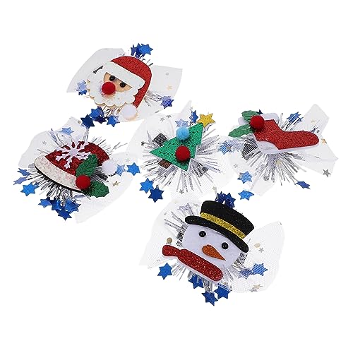 NIYANGLE 5stücke Teiliges Weihnachts-haarspangen Mädchen Süße Clips Mit Schneemann Weihnachtsbaum Rentier Und Mehr Festliche Haaraccessoires Für Partys Und Alltag von NIYANGLE